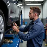 Mechanic Performing Car Service