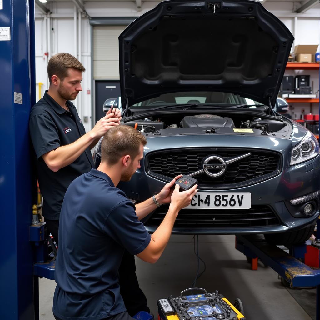 Mechanic performing a car service in Leicester