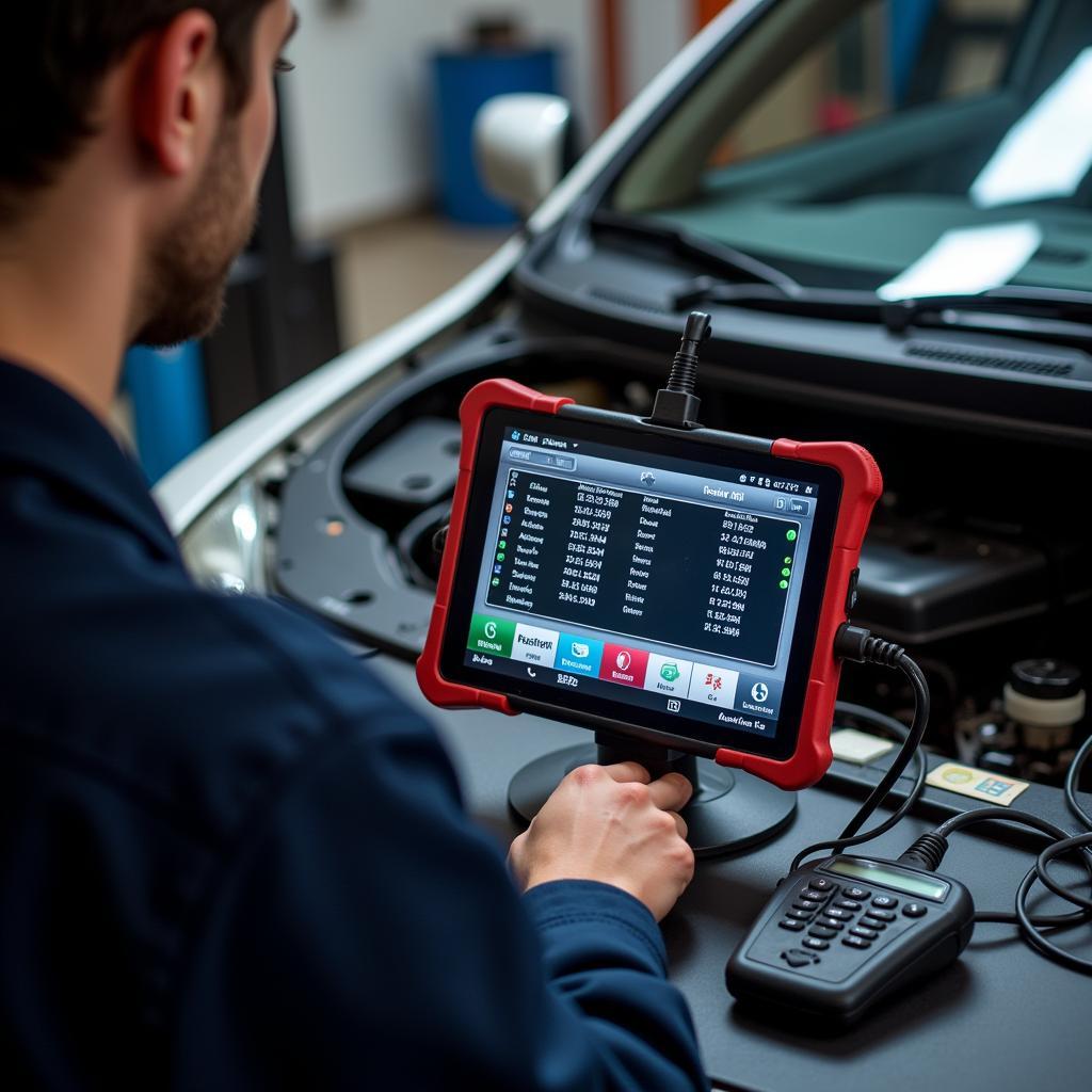 Mechanic Using Diagnostic Computer