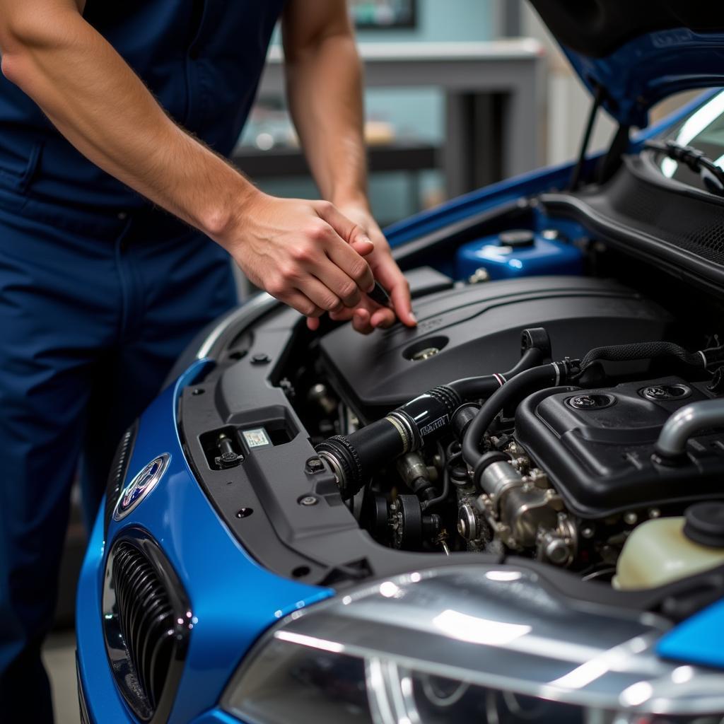 Experienced Mechanic Working on a Car in Carlton Miniot