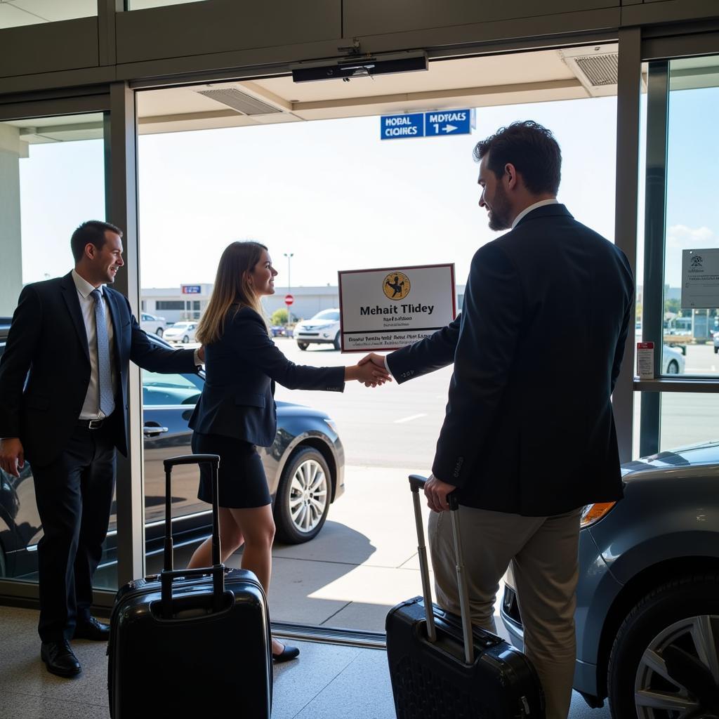 Arriving at Midway Airport and meeting car service