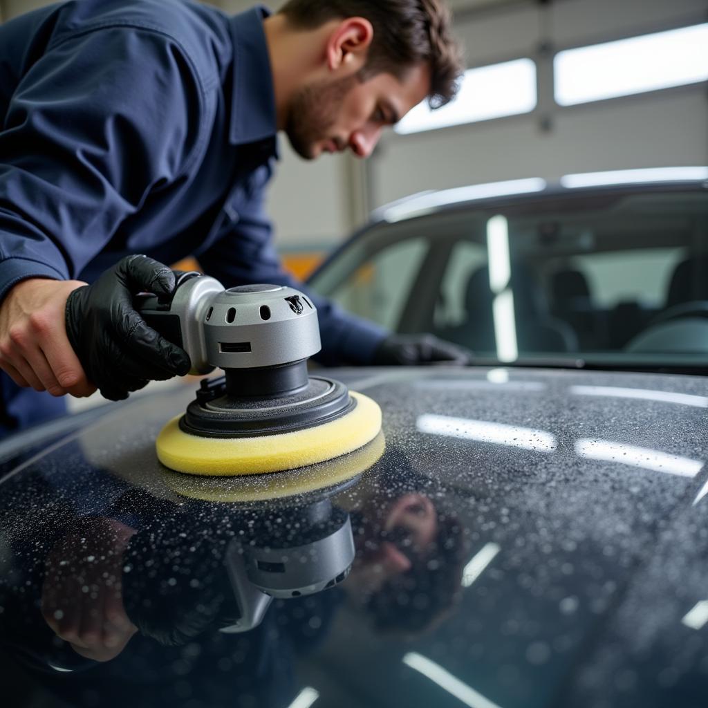 Mobile Car Polishing Service at Work