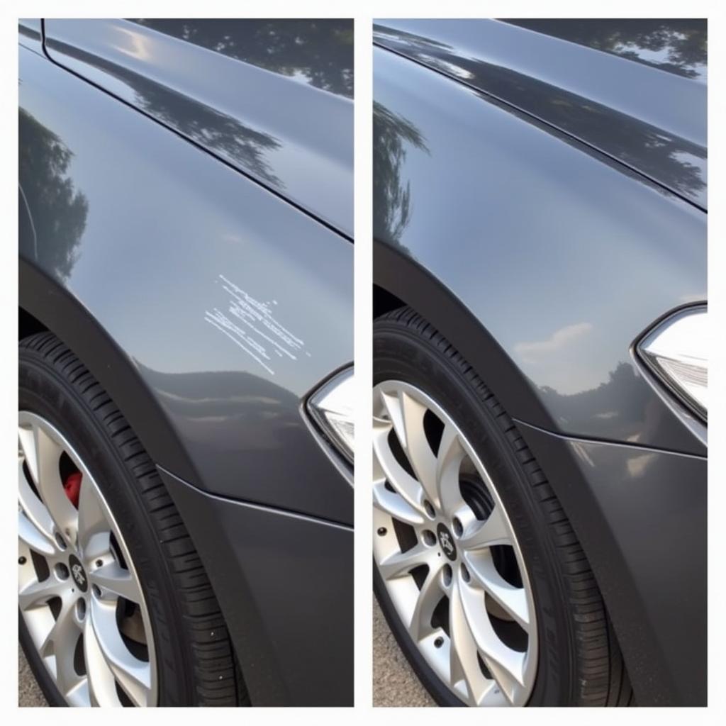 Before and After Mobile Car Scratch Repair