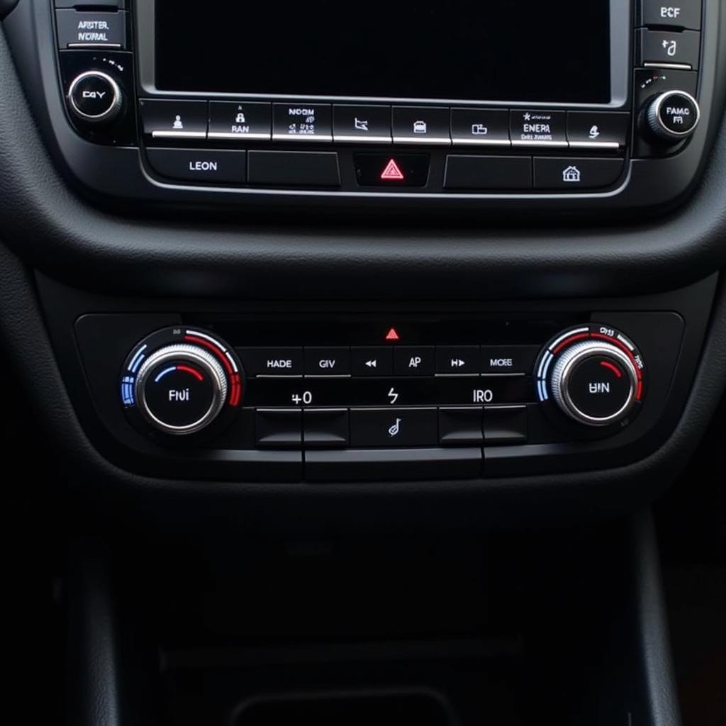 Modern Car AC Controls Panel