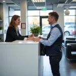 Clean and Modern Car Service Centre Reception Area