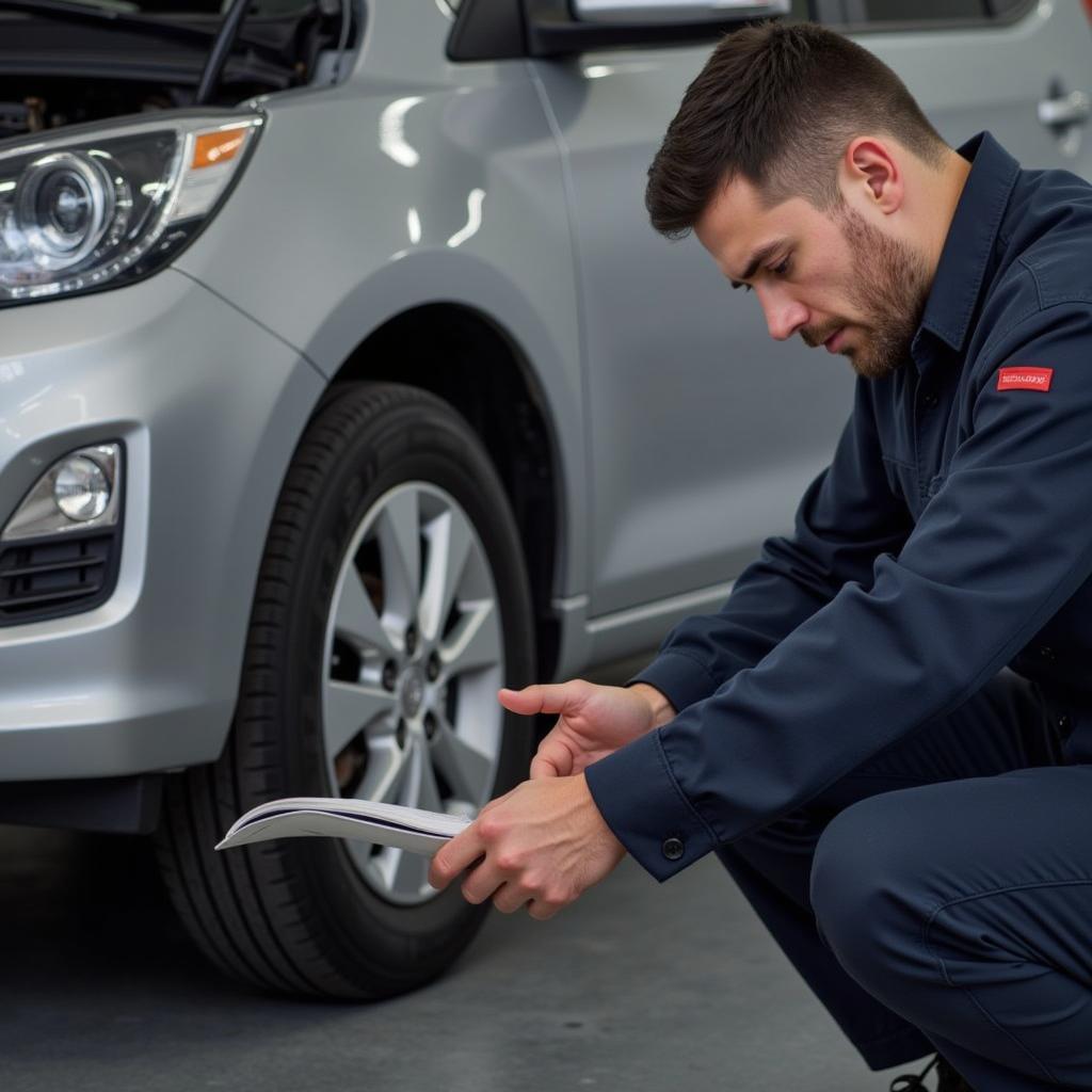 Mechanic Performing a Logbook Service in Mosman Park