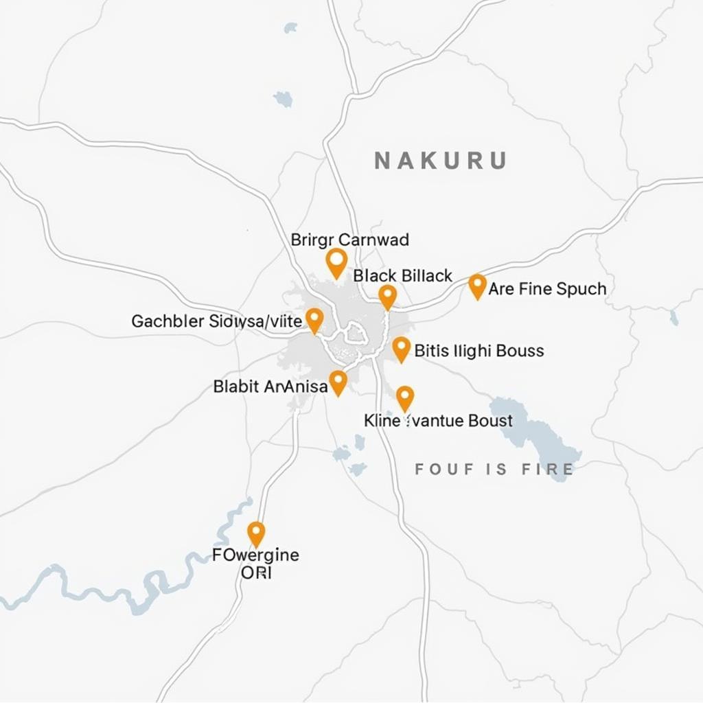 Map of Car Hire Services in Nakuru