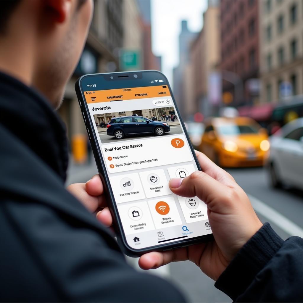 Booking a Car Service through a Mobile App