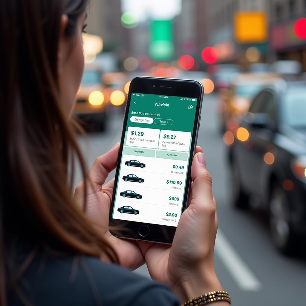 Using a mobile app to book a car service