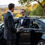 Payson Black Car Chauffeur Opening Door