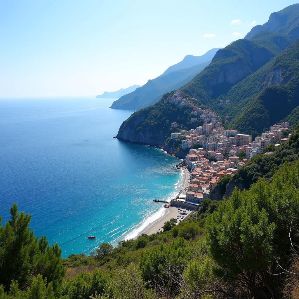 Stunning coastal views on the drive from Rome to Positano