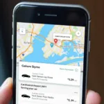 Booking a car service from JFK to NYC via a mobile app.