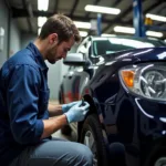 Pre-purchase car inspection being performed in Eastbourne