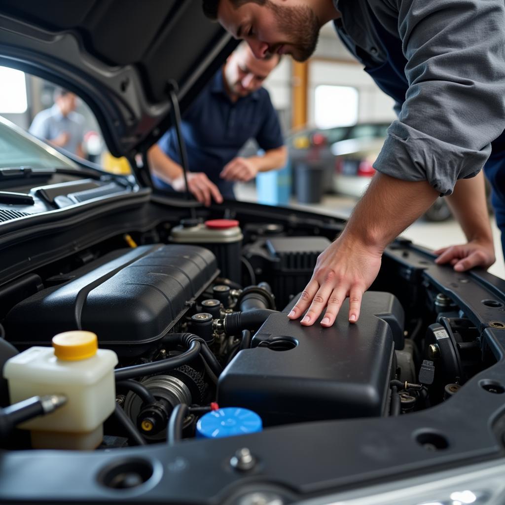 Car Undergoing Pre-purchase Inspection