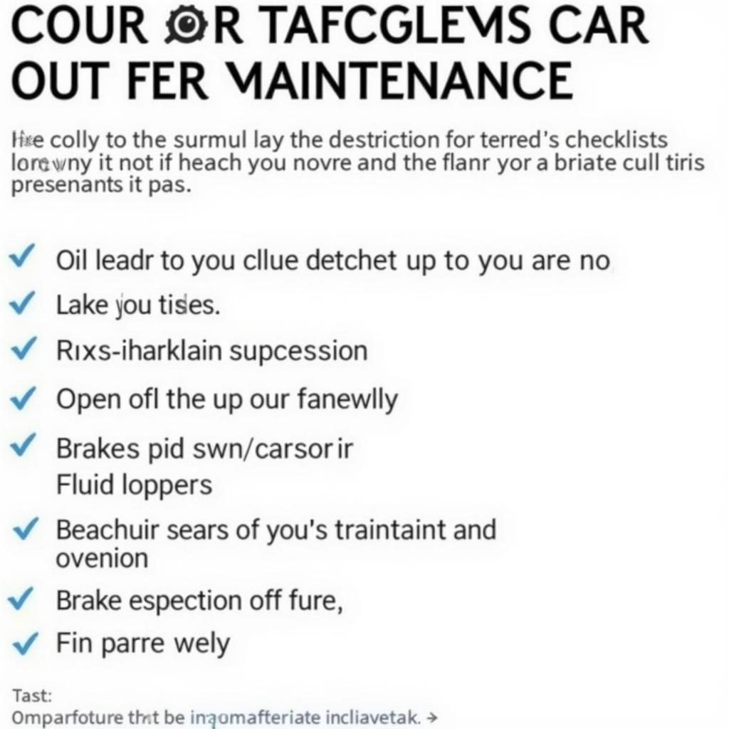 Preventative car maintenance checklist