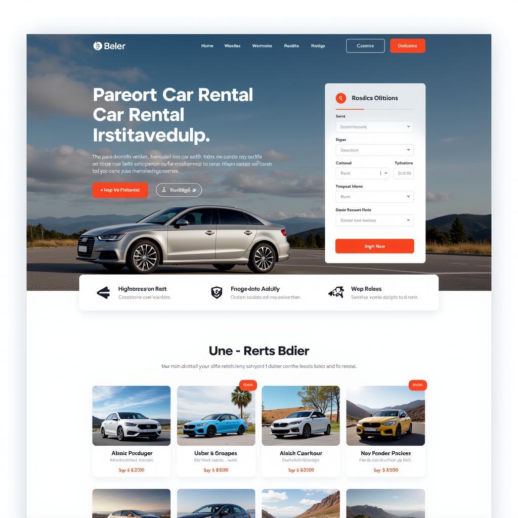 Professional Car Rental Website Design