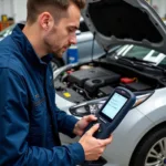 Qualified Mechanic Inspecting a Ford Fiesta