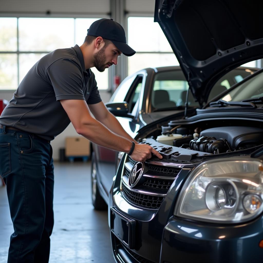 Regular car maintenance being performed at a car service center in Anne Arundel County