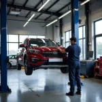 Car Undergoing Routine Maintenance in Noida