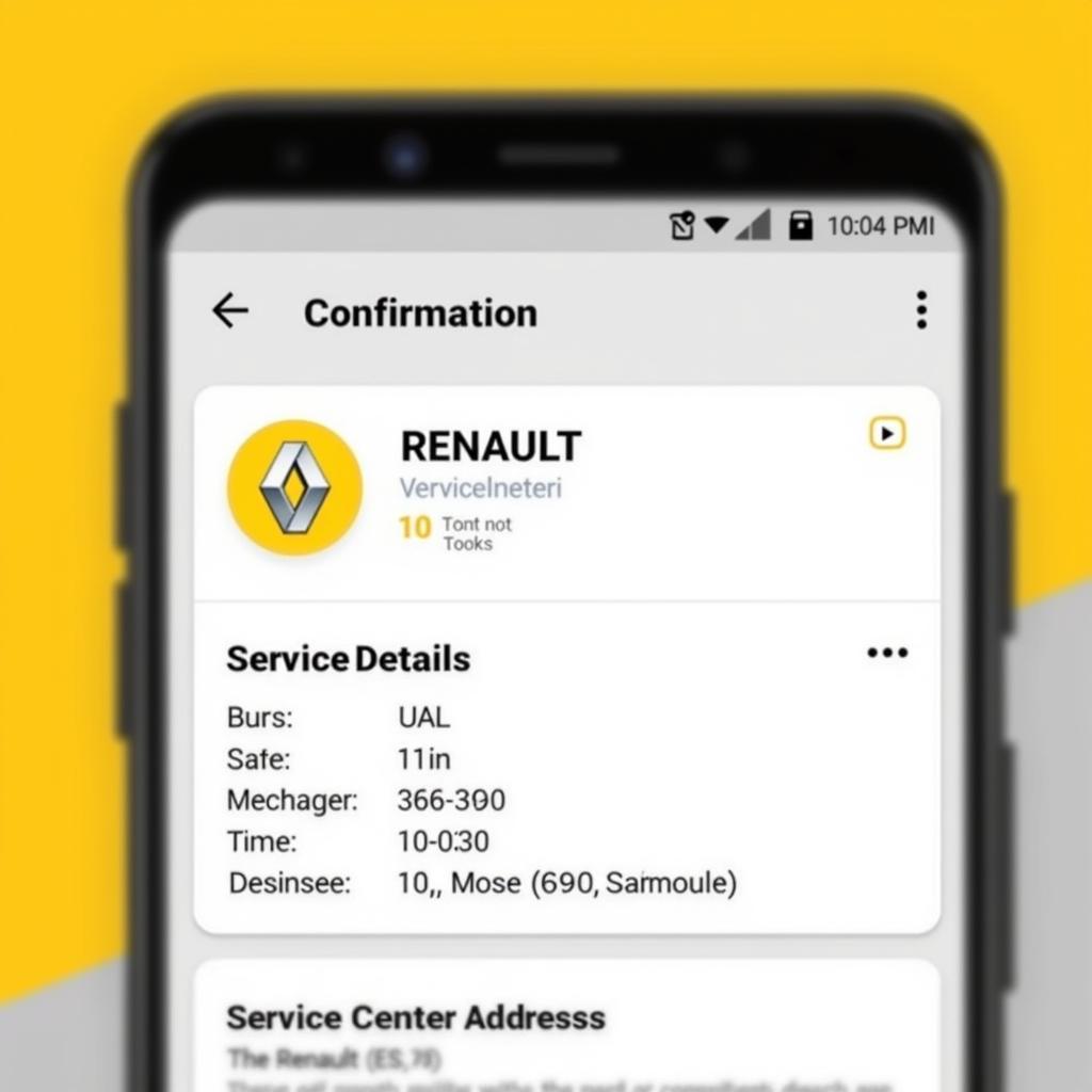 Confirmation of Renault Car Service Appointment