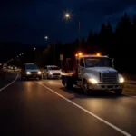 Roadside Assistance Arriving at Night