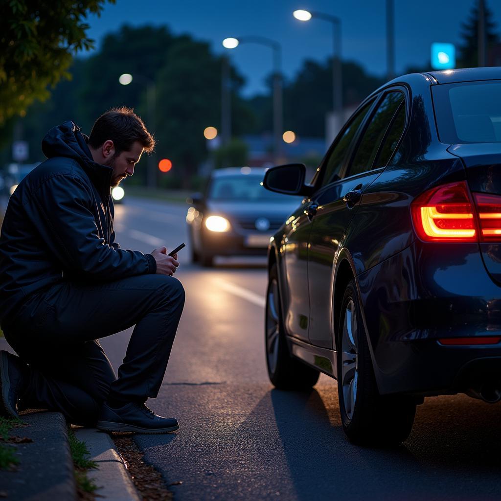 Roadside Assistance in Derby at Night