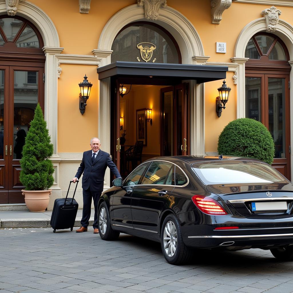 Arriving at a hotel in Rome