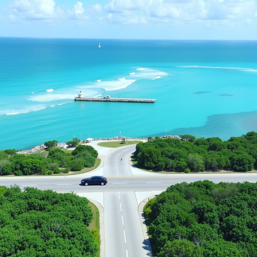 Scenic drive across the Sanibel Causeway