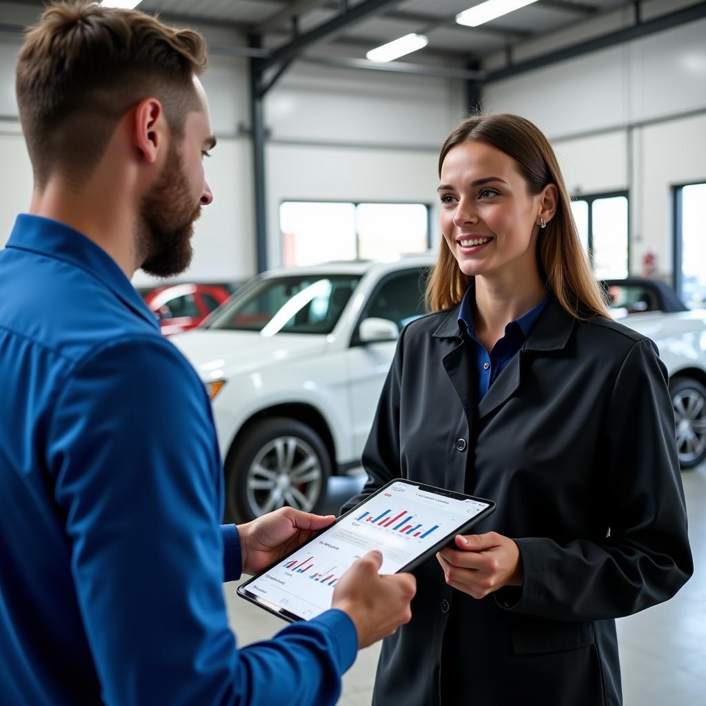 Service Advisor Talking to a Customer