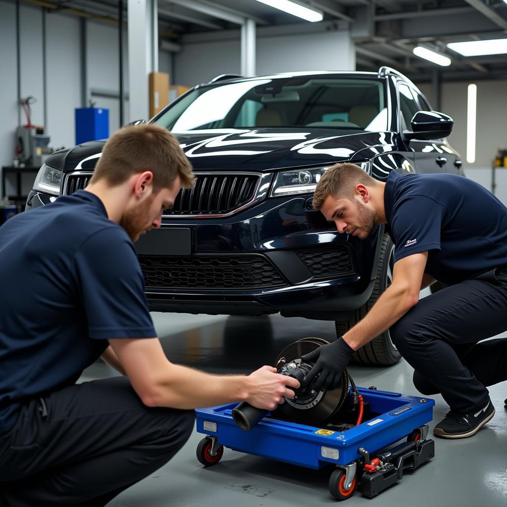 Skoda Brake Service at a Specialized Garage