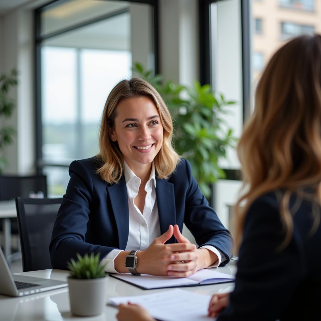 Candidate in a successful job interview for a car rental position