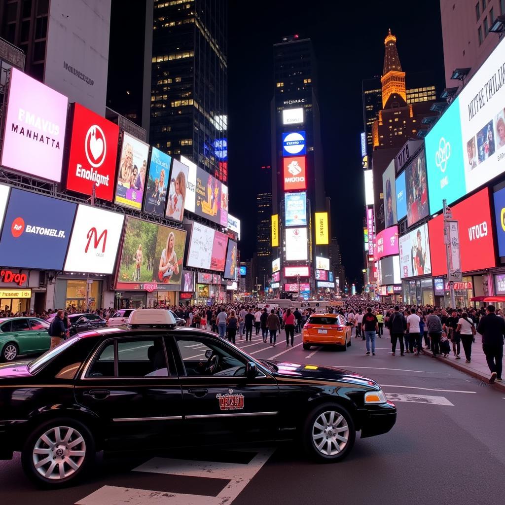 Arriving in Times Square via Car Service