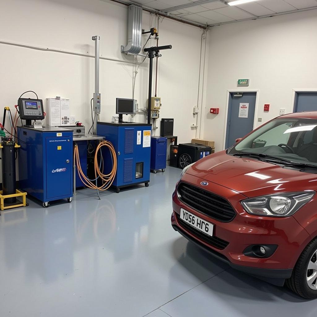 Walsall Car AC Repair Shop: Interior view of a modern car air conditioning repair shop in Walsall.