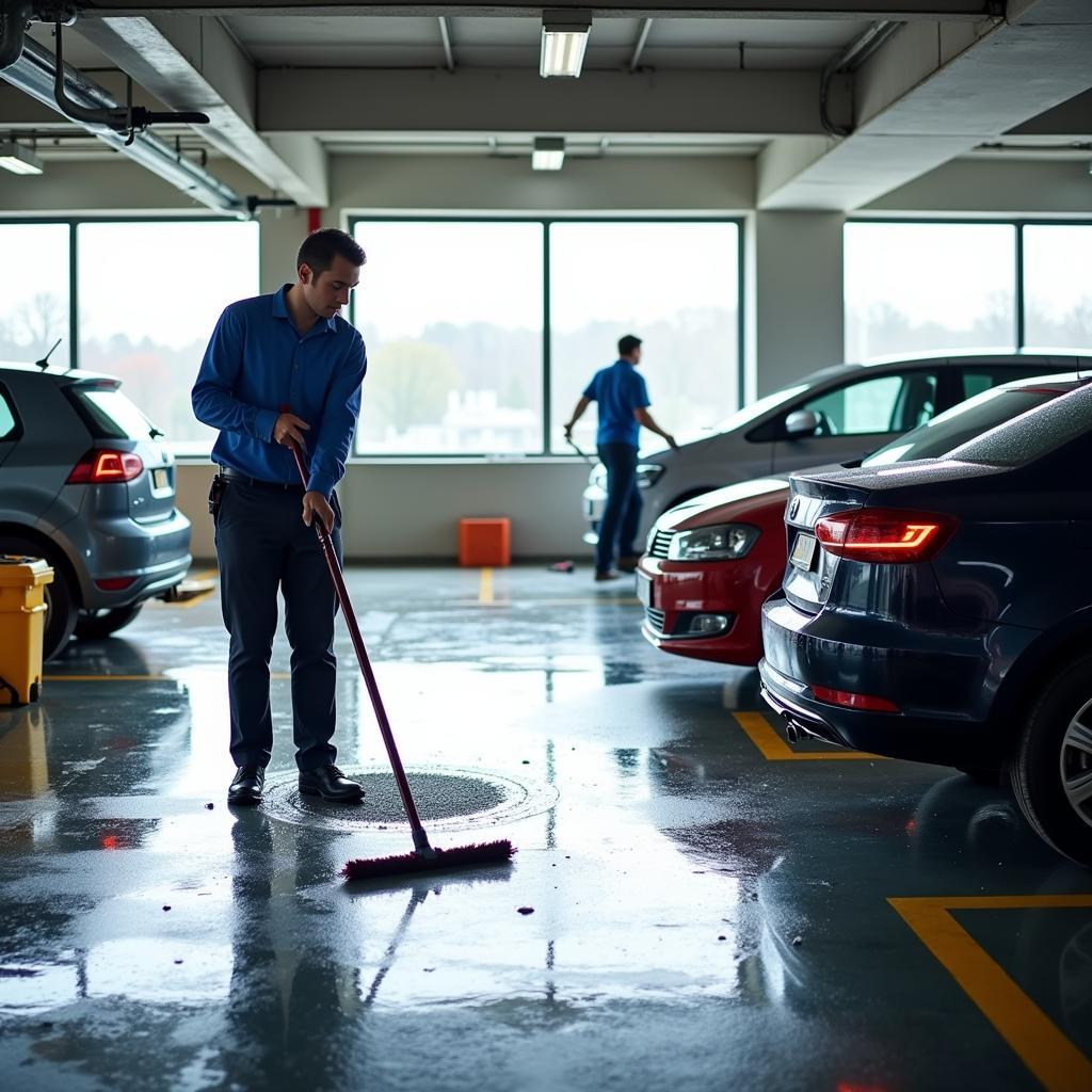 Worcester Car Park Cleaning Services in Action