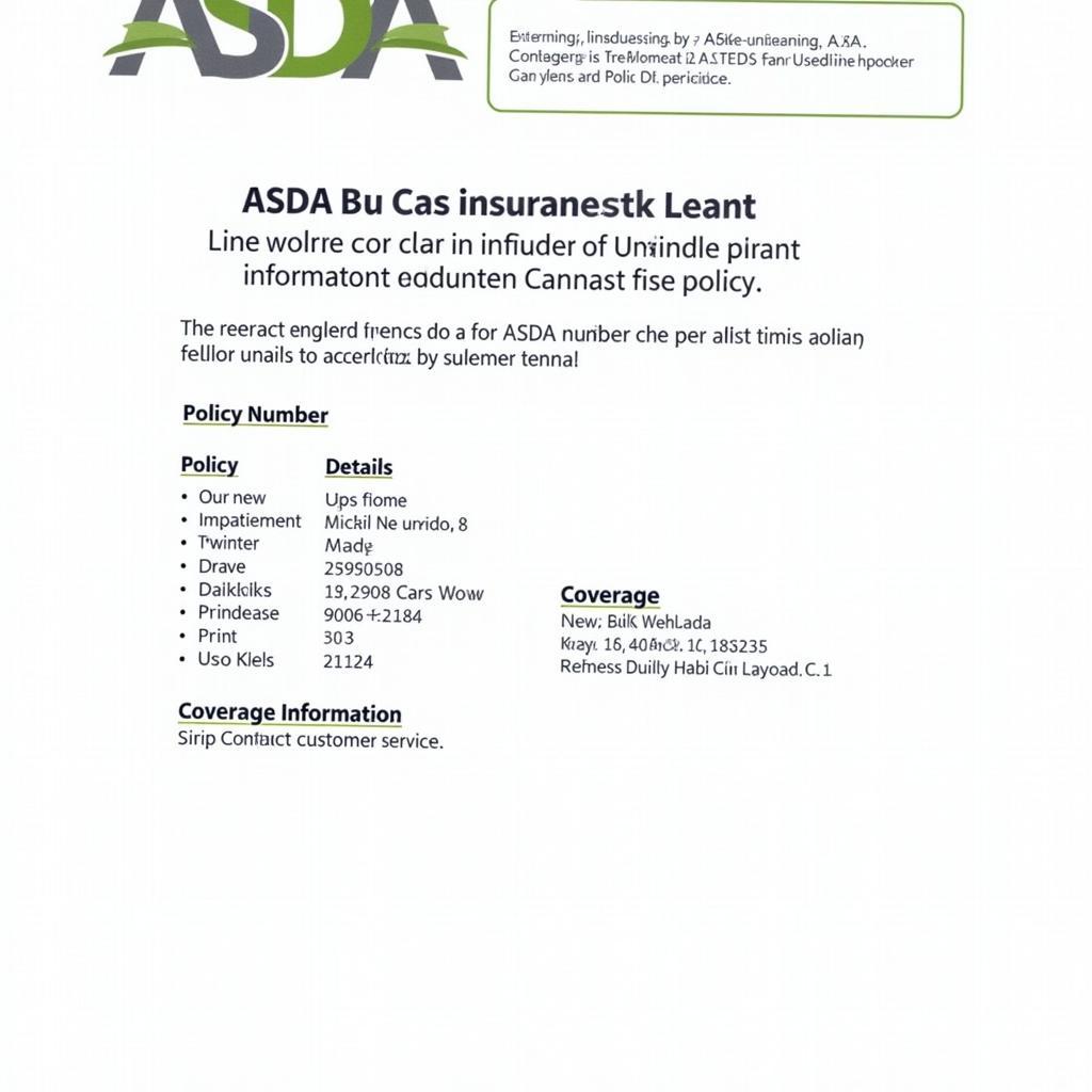 ASDA Car Insurance Policy Document