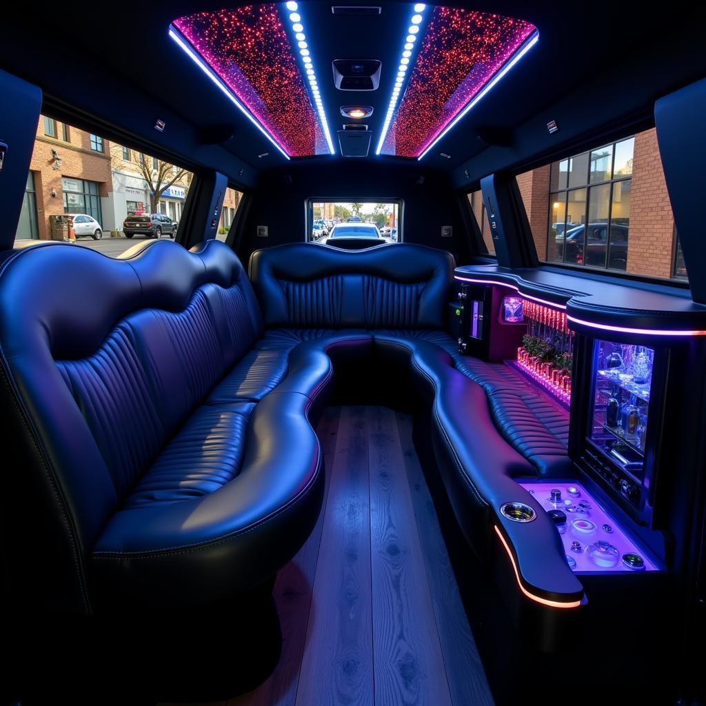 Luxury Interior of a Black Car Limo Service in DFW