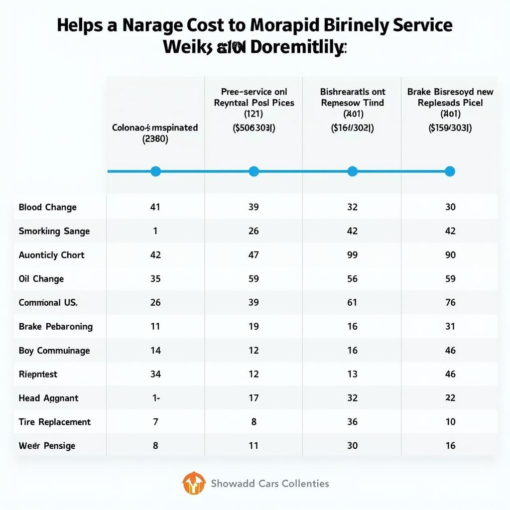 Bethesda Car Service Price Comparison Chart