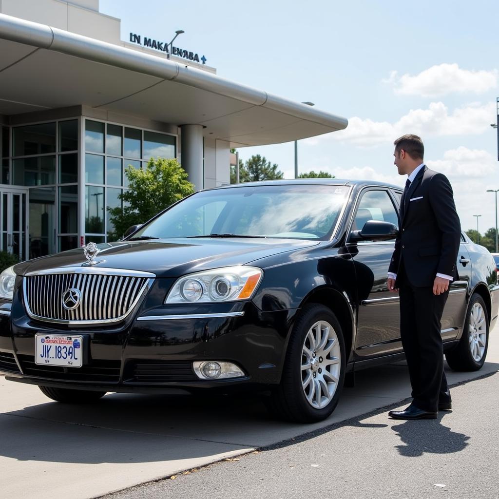 Black car service waiting at Atlanta Airport