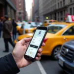 Booking a car service in Manhattan via a mobile app