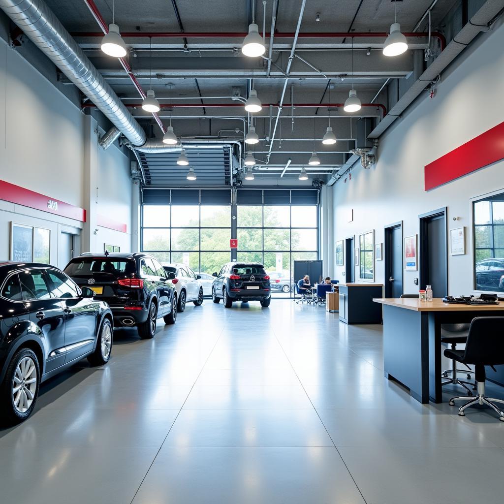 Modern Bosch Car Service Center Interior