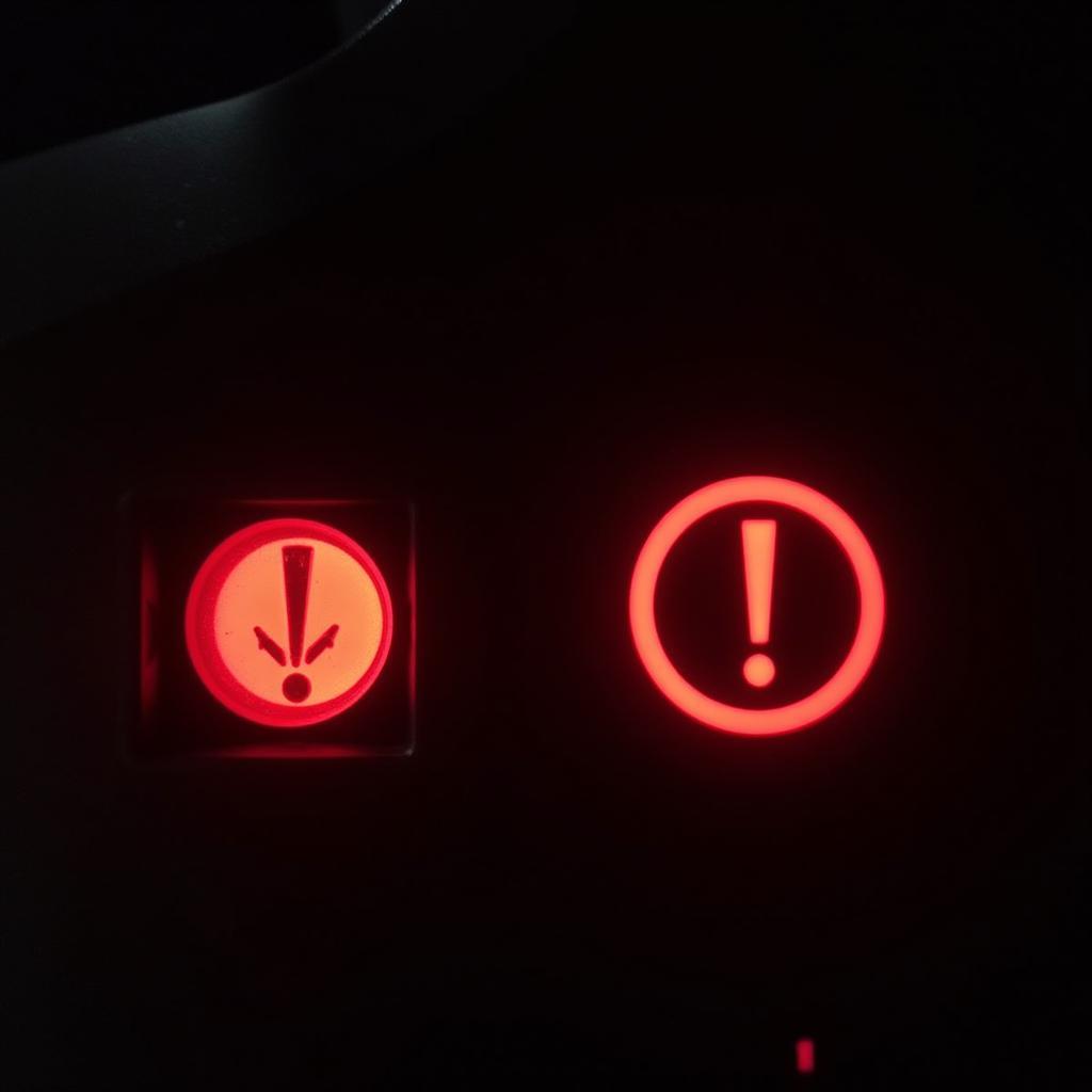 Brake Warning Light Illuminated on Car Dashboard