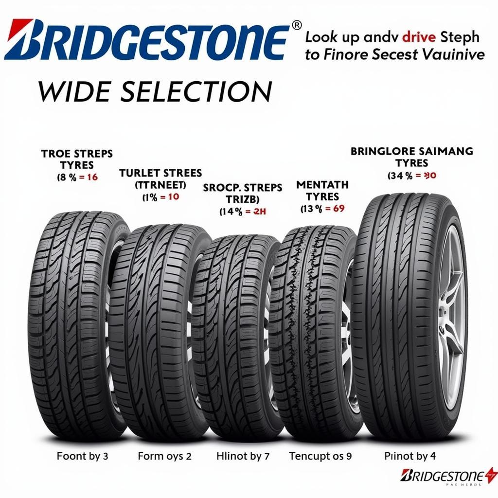 Display of Bridgestone Tyres