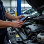 Mechanic Checking Engine in Burwood Car Service