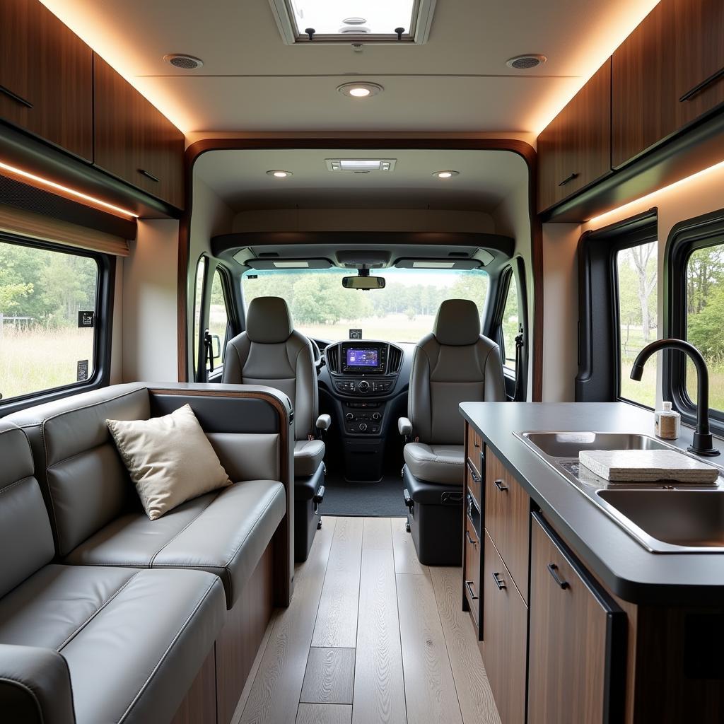 Upgraded interior of a camping car in Seclin