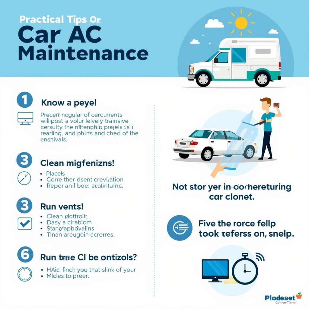 Infographic with Tips for Maintaining Car AC