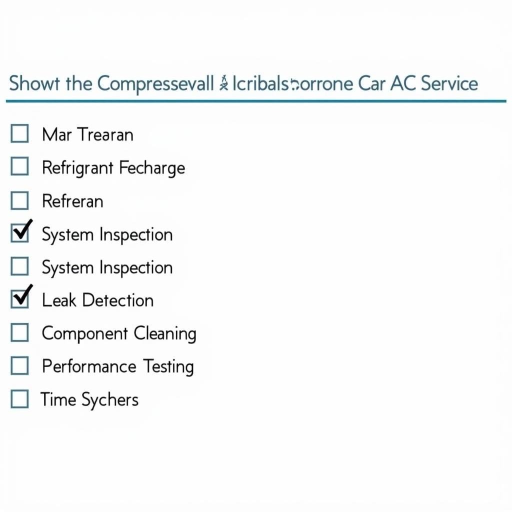 Car AC Service Checklist