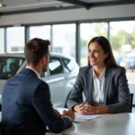 Customer interacting with a car giant customer service representative