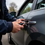 Technician Opening a Car Lock