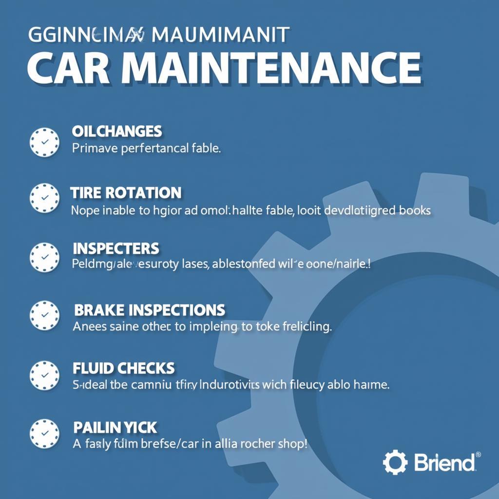 Checklist for car maintenance