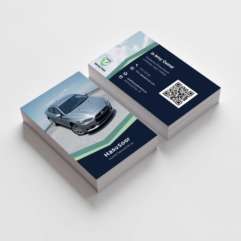 Example of a well-designed car rent service business card